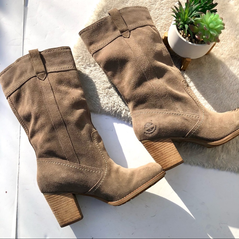 *🎉HP 🎉 Timberland | Earthkeepers Rudston taupe Suede Heeled Boots Size 8 - Picture 7 of 16